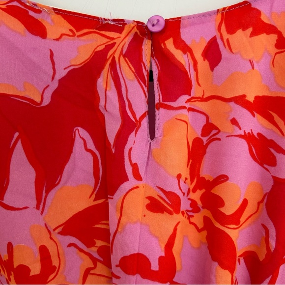 NWT Jessica Simpson Floral Long Sleeve Ruffle Dress with Side Cut Outs Size  S - Picture 9 of 13